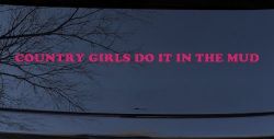 Country Girls Do It In the Mud Funny Off Road Side By Side for wheeler and Car or Truck Window Decal Sticker (Hot Pink)