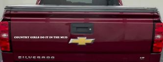 Country Girls Do It In the Mud Car or Truck Vinyl Window Decal Sticker (White)