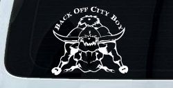 Back Off City Boy Bull Country Western Farm and Ranch Car or Truck Window Decal Sticker