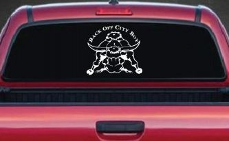 Back Off City Boy Bull Country Western Farm and Ranch Car or Truck Window Decal Sticker