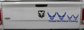 Proud Air Force Stick Family 2 Kids Car or Truck Window Decal Sticker (Navy)