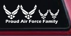 Proud Air Force Stick Family 2 Kids Car or Truck Window Decal Sticker