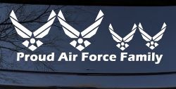 Proud Air Force Stick Family 2 Kids Car or Truck Window Decal Sticker