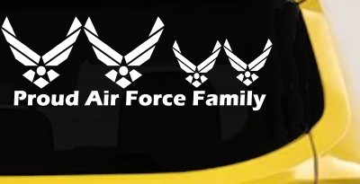Proud Air Force Stick Family Decal for Car or Truck Window 2 Kids