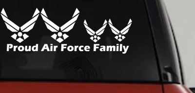 Proud Air Force Stick Family Decal for Car or Truck Window 2 Kids