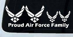 Proud Air Force Stick Family 2 Kids Car or Truck Window Decal Sticker