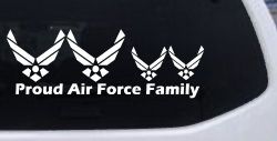 Proud Air Force Stick Family 2 Kids Car or Truck Window Decal Sticker