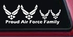 Proud Air Force Stick Family 2 Kids Car or Truck Window Decal Sticker