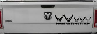 Proud Air Force Stick Family 3 Kids Car or Truck Window Decal Sticker (Black)