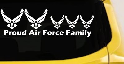 Proud Air Force Stick Family 3 Kids Window Decal - Truck Car Sticker