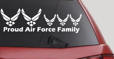 Proud Air Force Stick Family 3 Kids Window Decal - Truck Car Sticker