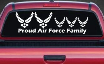 Proud Air Force Stick Family 3 Kids Car or Truck Window Decal Sticker