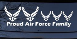 Proud Air Force Stick Family 3 Kids Car or Truck Window Decal Sticker