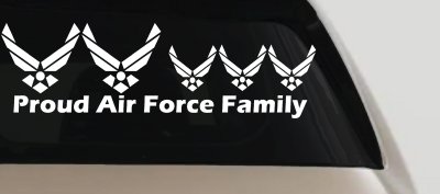 Proud Air Force Stick Family 3 Kids Window Decal - Truck Car Sticker