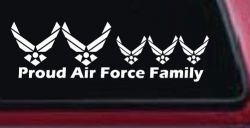 Proud Air Force Stick Family 3 Kids Car or Truck Window Decal Sticker