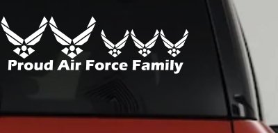 Proud Air Force Stick Family 3 Kids Window Decal - Truck Car Sticker