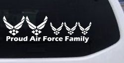Proud Air Force Stick Family 3 Kids Car or Truck Window Decal Sticker