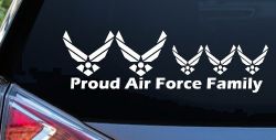 Proud Air Force Stick Family 3 Kids Car or Truck Window Decal Sticker