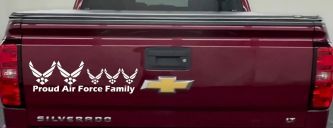 Proud Air Force Stick Family 3 Kids Car or Truck Window Decal Sticker (White)
