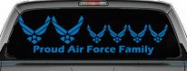 Proud Air Force Stick Family 4 Kids Car or Truck Window Decal Sticker (Sky Blue)