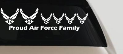 Proud Air Force Stick Family 4 Kids Car Truck Window Decal Sticker