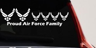 Proud Air Force Stick Family 4 Kids Car Truck Window Decal Sticker