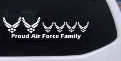 Proud Air Force Stick Family 4 Kids Car or Truck Window Decal Sticker