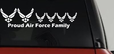 Proud Air Force Stick Family 4 Kids Car Truck Window Decal Sticker