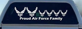 Proud Air Force Stick Family 4 Kids Car or Truck Window Decal Sticker