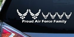 Proud Air Force Stick Family 4 Kids Car or Truck Window Decal Sticker