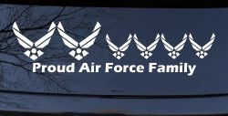 Proud Air Force Stick Family 4 Kids Car or Truck Window Decal Sticker