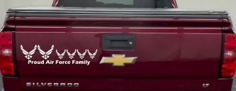 Proud Air Force Stick Family 4 Kids Car or Truck Window Decal Sticker (White)