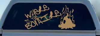 Where Is The Bonfire Country Car or Truck Window Decal Sticker (Light Brown)