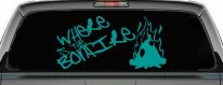 Where Is The Bonfire Country Car or Truck Window Decal Sticker (Turquoise)