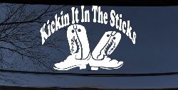 Kicking It In The Sticks Country Farm or Ranch Car or Truck Window Decal Sticker