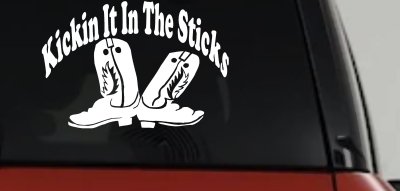 Kicking It In The Sticks Country Farm Ranch Truck Car Window Vinyl Decal Sticker