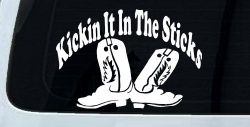 Kicking It In The Sticks Country Farm or Ranch Car or Truck Window Decal Sticker