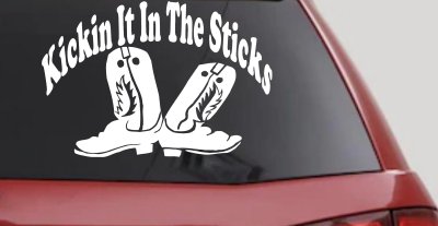 Kicking It In The Sticks Country Farm Ranch Truck Car Window Vinyl Decal Sticker