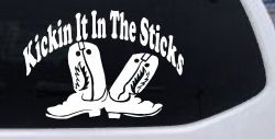 Kicking It In The Sticks Country Farm or Ranch Car or Truck Window Decal Sticker