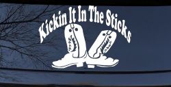 Kicking It In The Sticks Country Farm or Ranch Car or Truck Window Decal Sticker