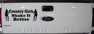 Country Girls Shake It Better Car or Truck Window Decal Sticker (Black)