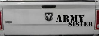 Army Sister Military Decal Sticker for Car Truck Window - Show Your Pride (Black)