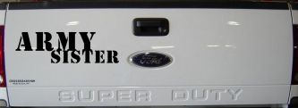Army Sister Military Car or Truck Window Decal Sticker (Black)