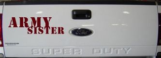 Army Sister Military Car or Truck Window Decal Sticker (Purple Red)