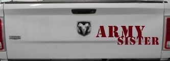 Army Sister Military Car or Truck Window Decal Sticker (Purple Red)