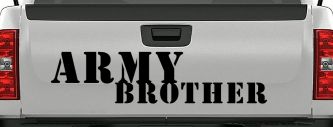 Army Brother Military Car or Truck Window Decal Sticker (Black)