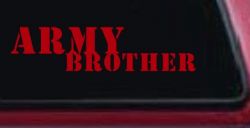 Army Brother Military Car or Truck Window Decal Sticker (Red)
