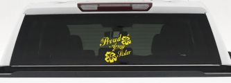 Proud Army Sister Hibiscus Flowers Military Car or Truck Window Decal Sticker (Yellow)