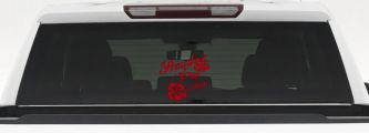 Proud Army Mom Hibiscus Flowers Military Car or Truck Window Decal Sticker (Red)