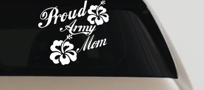 Proud Army Mom Hibiscus Decal for Car Truck Window Military Sticker